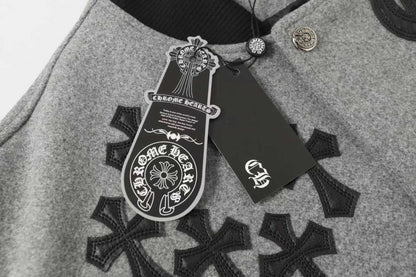 Blouson teddy Chrome Hearts Multi Cross - Veste urbaine gris noir 2215