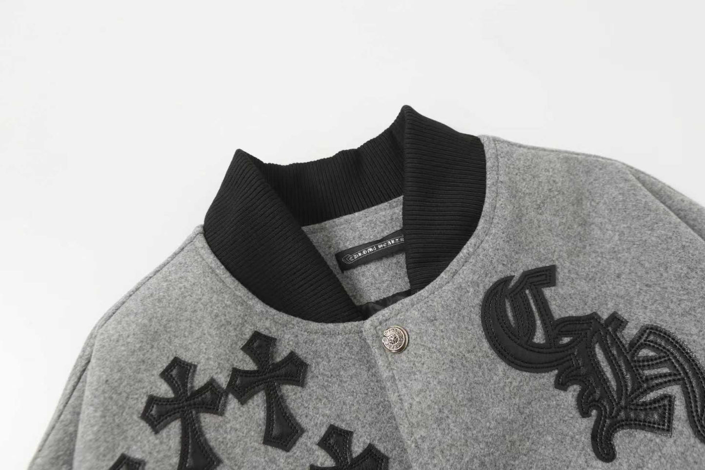 Blouson teddy Chrome Hearts Multi Cross - Veste urbaine gris noir 2215
