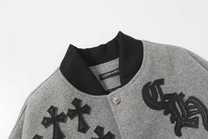 Blouson teddy Chrome Hearts Multi Cross - Veste urbaine gris noir 2215