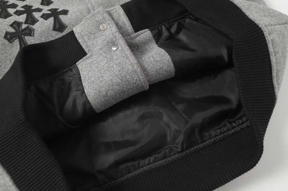 Blouson teddy Chrome Hearts Multi Cross - Veste urbaine gris noir 2215