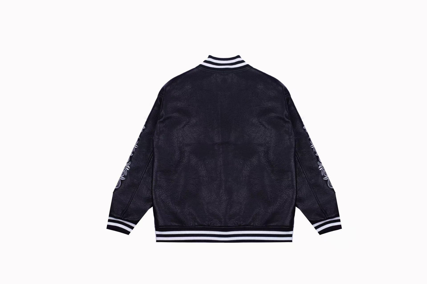 Chrome Hearts Bestickte Ärmel Varsity Jacke - Schwarzer Streetwear Mantel 5577