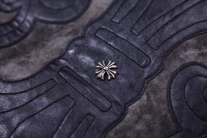 Chrome Hearts Fleur-de-lis Patch Varsity Jacke - Grau Tie-dye Oberbekleidung A5588