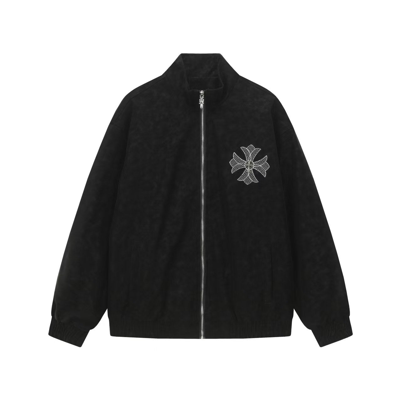 Chrome Hearts Hufeisenkreuz-Jacke - Schwarz Street Bestickter Mantel 8800