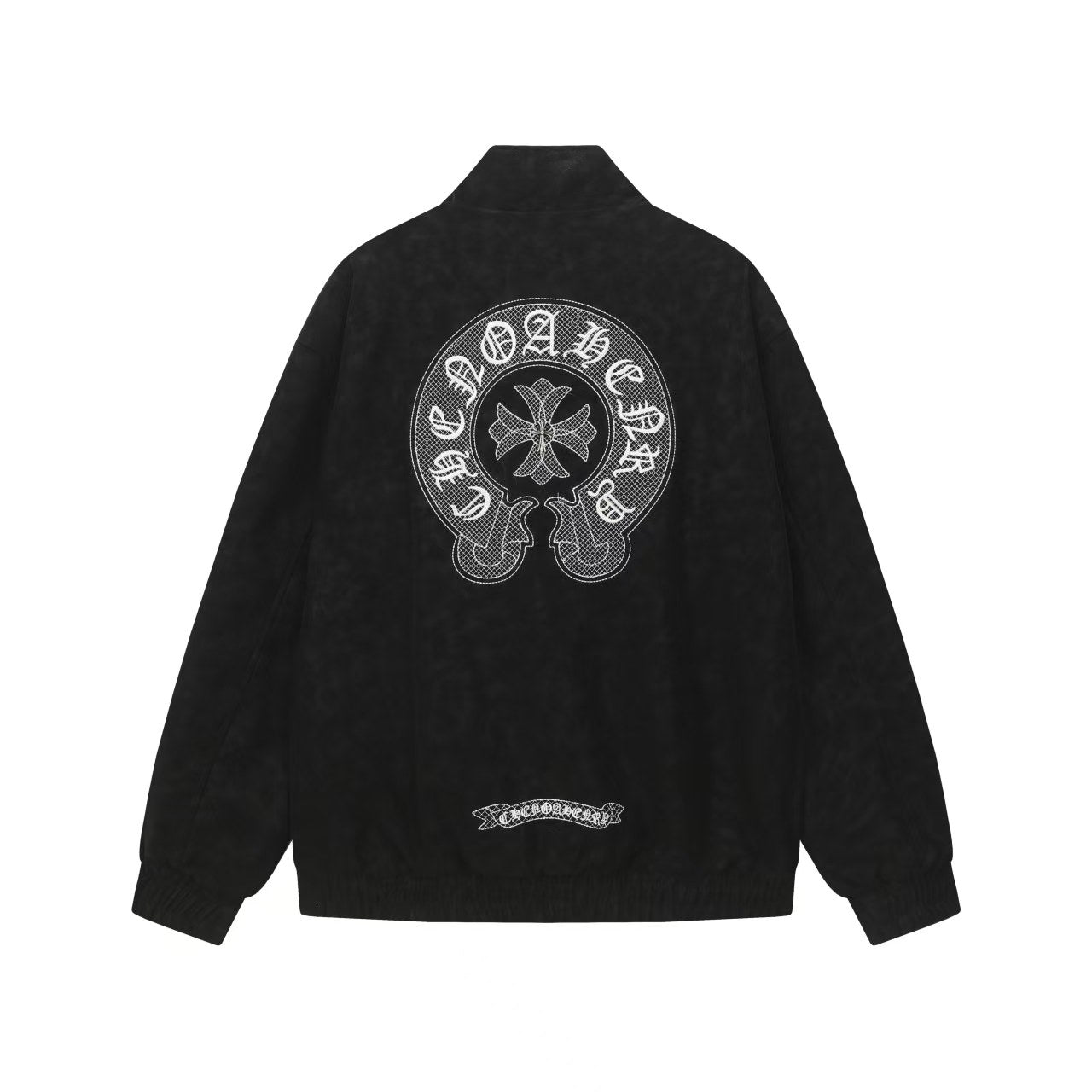 Chrome Hearts Hufeisenkreuz-Jacke - Schwarz Street Bestickter Mantel 8800