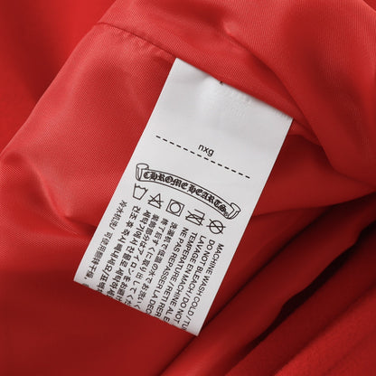 Blouson Teddy Chrome Hearts Red Cross - Manteau de Baseball Street Goth Manches Blanches D68