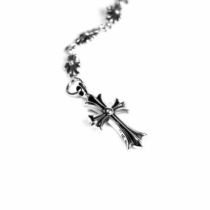 Chrome Hearts KREUZ- UND BABYFAT-ANHÄNGER MIT TINY E CH PLUS KETTE MIT KREIDESTEINEN
