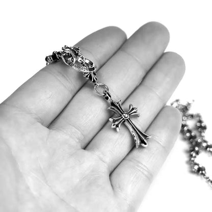 Chrome Hearts KREUZ- UND BABYFAT-ANHÄNGER MIT TINY E CH PLUS KETTE MIT KREIDESTEINEN