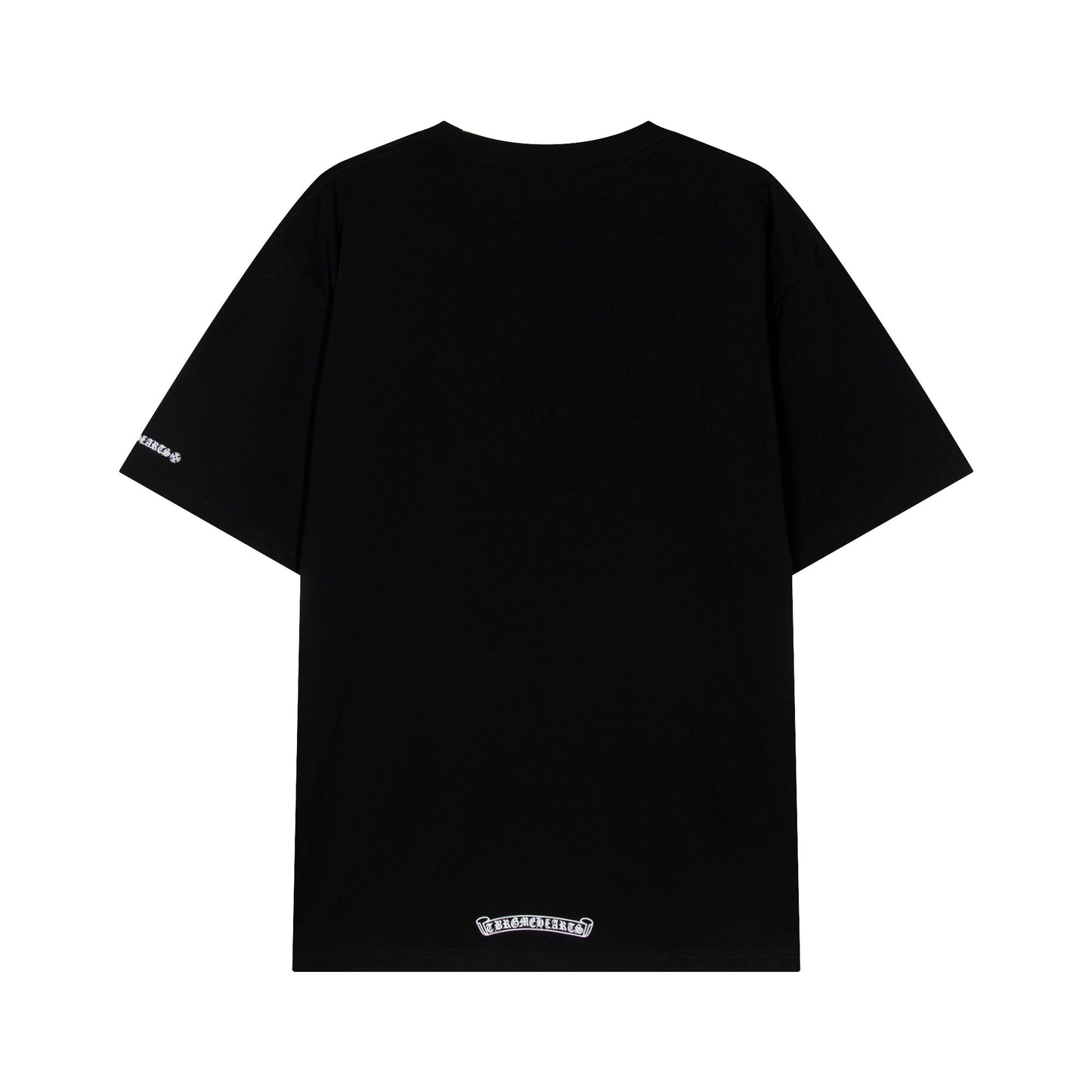 T-shirt Chrome Hearts à lettres imprimées sanskrit sur la poche et le col TB02