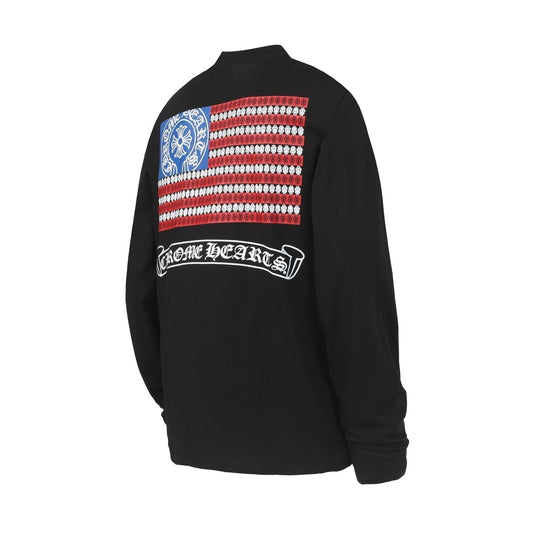 T-shirt Chrome Hearts Logo Flag manches longues - Noir Blanc Gothique Street K2126