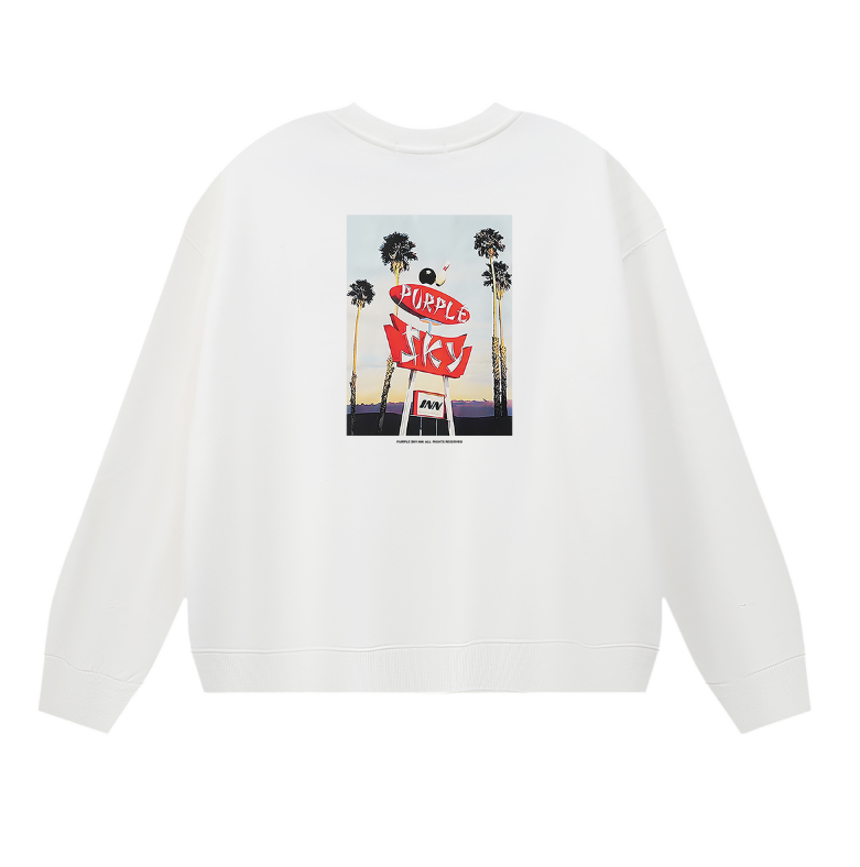 Lila Herren Langarm-T-Shirt Sweatshirt 1150