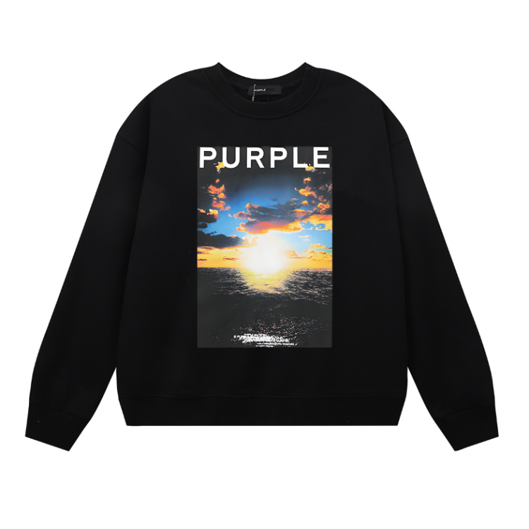 T-shirt à manches longues mauve pour hommes, molleton 1122