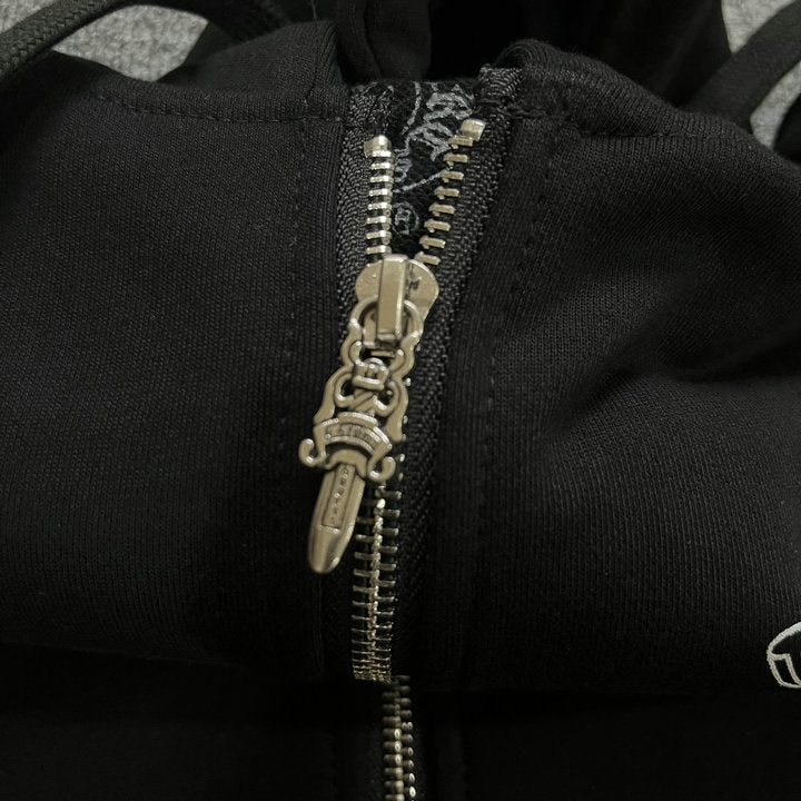 Sweat à capuche zippé Chrome Hearts K5016