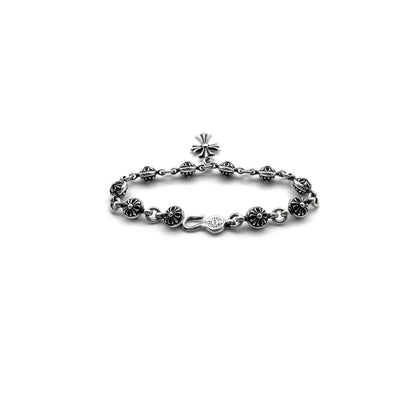 Chrome Hearts Silbernes Kreuz Kugel Tiny E Armband