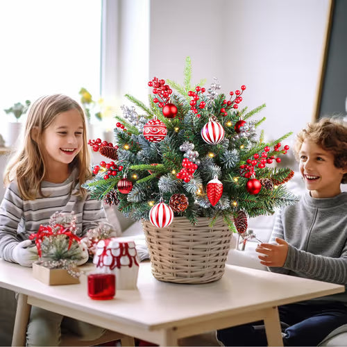 🎄 18-Inch Pre-Lit Christmas Tree with Remote & Timer – Perfect for Porch & Outdoor Holiday Décor