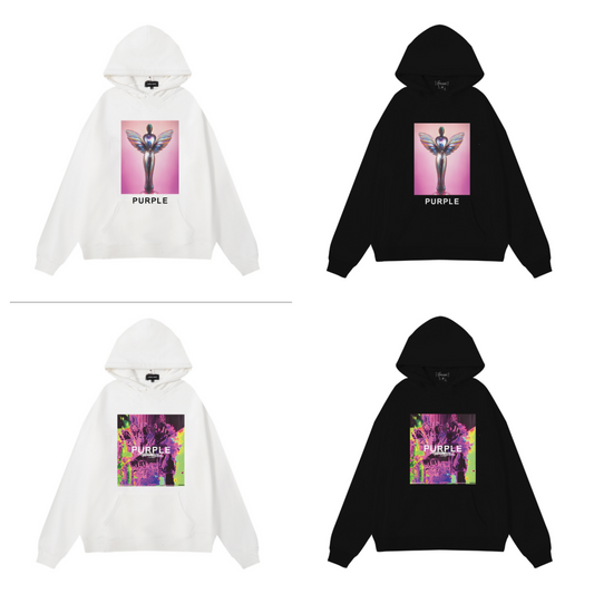 Lila Neuer Hoodie 1980