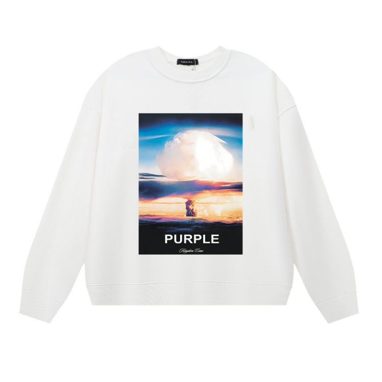 T-shirt à manches longues violet pour hommes 1124