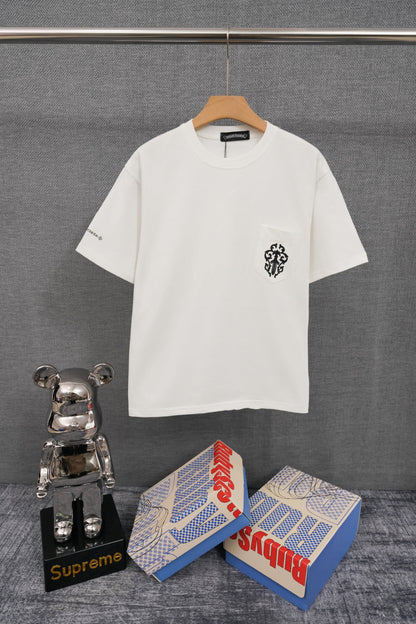 T-shirt côtelé à manches courtes personnalisé Chrome Hearts KT32