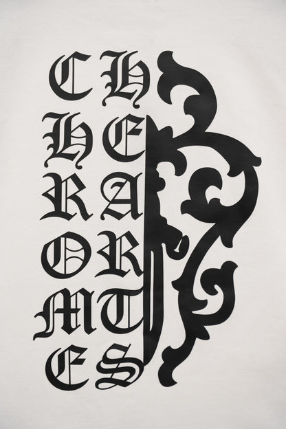 T-shirt côtelé à manches courtes personnalisé Chrome Hearts KT32