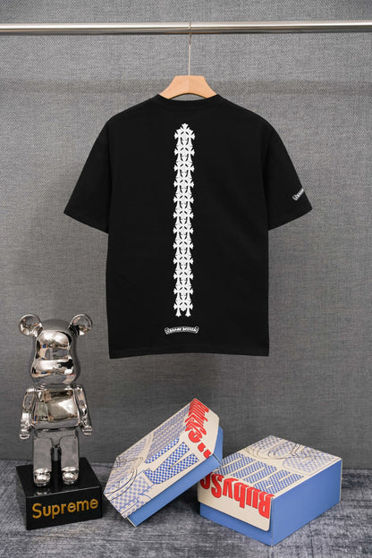 T-shirt à manches courtes côtelé personnalisé Chrome Hearts KT33