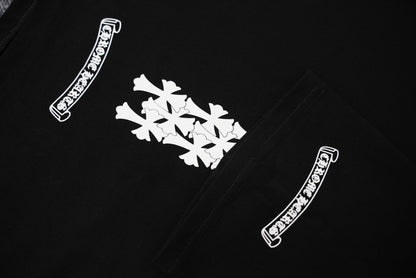 T-shirt à manches courtes côtelé personnalisé Chrome Hearts KT33