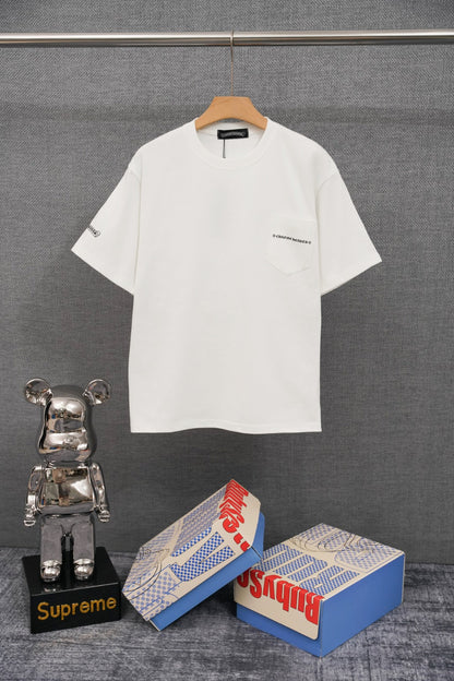 T-shirt à manches courtes côtelé personnalisé Chrome Hearts KT33