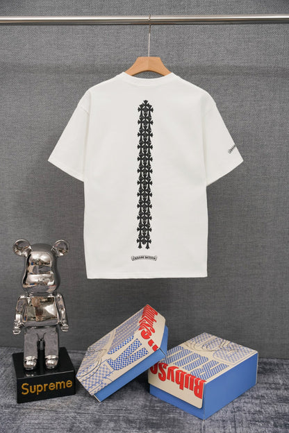 T-shirt à manches courtes côtelé personnalisé Chrome Hearts KT33