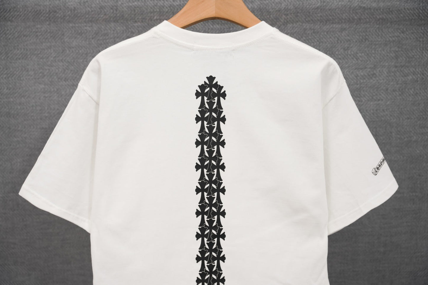 T-shirt à manches courtes côtelé personnalisé Chrome Hearts KT33