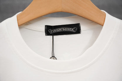 T-shirt à manches courtes côtelé personnalisé Chrome Hearts KT33
