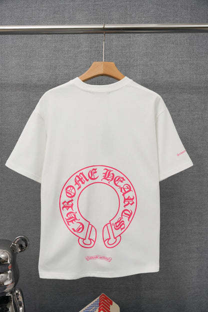 Chrome Hearts T-Shirt mit Sanskrit-Buchstabenprint und kurzen Ärmeln KT36