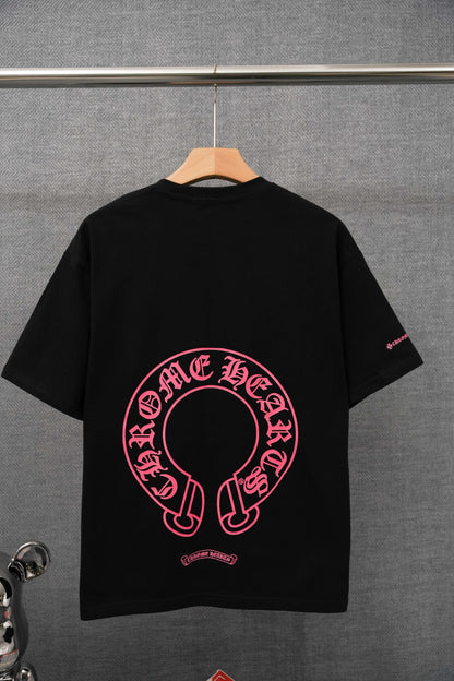 Chrome Hearts T-Shirt mit Sanskrit-Buchstabenprint und kurzen Ärmeln KT36
